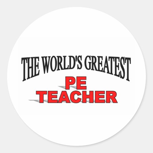 Sticker Rond Le plus grand professeur de PE au monde (Devant)
