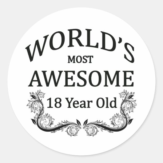 Sticker Rond Le plus impressionnant du monde 18 ans (Devant)