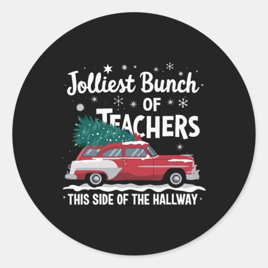 Sticker Rond Le Plus Jolis Groupe D'Enseignants De Ce Côté De L (Devant)
