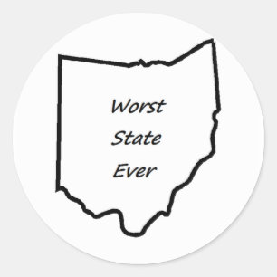 Sticker Rond Le plus mauvais état de l'Ohio jamais