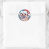 Sticker Rond Le plus mignon chien de Noël jamais vu ! (Sac)