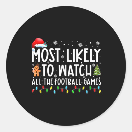 Sticker Rond Le Plus Probable À Regarder Tous Les Jeux De Footb (Devant)