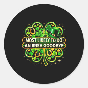 Sticker Rond Le plus susceptible de faire un au revoir irlandai