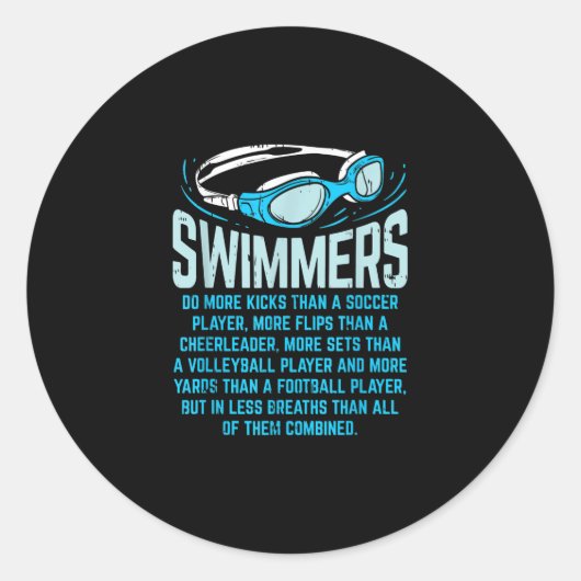 Sticker Rond Le Poison de Swimming Lover (Devant)