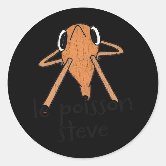 Sticker Rond Le Poisson Steve Cute Meme (Devant)