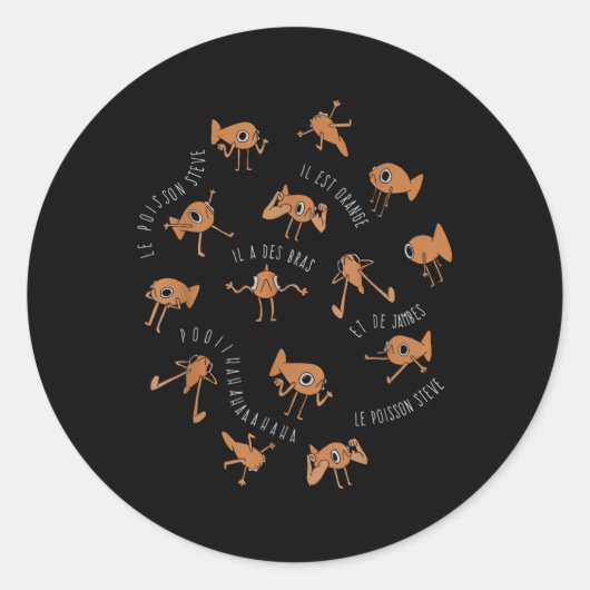 Sticker Rond Le Poisson Steve Funny Fish Meme _1 (Devant)