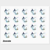 Sticker Rond Le poisson-voilier prend l'appât (Feuille)