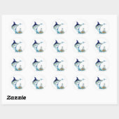 Sticker Rond Le poisson-voilier prend l'appât (Feuille)