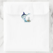 Sticker Rond Le poisson-voilier prend l'appât (Sac)