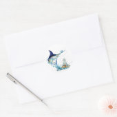 Sticker Rond Le poisson-voilier prend l'appât (Enveloppe)