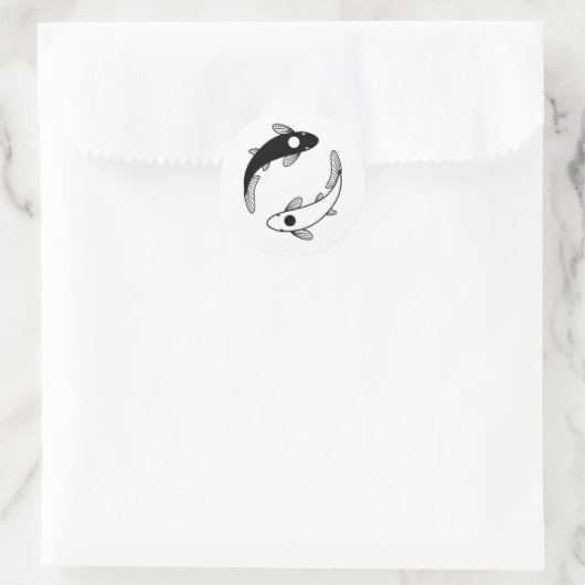 Sticker Rond Le poisson Yin Yang Koi (Sac)