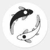 Sticker Rond Le poisson Yin Yang Koi (Devant)