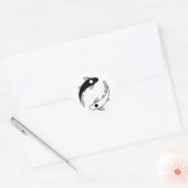 Sticker Rond Le poisson Yin Yang Koi (Enveloppe)