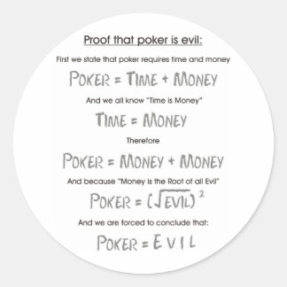 Sticker Rond Le poker est mal