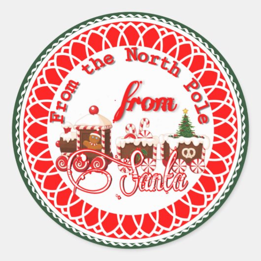Sticker Rond Le pôle Nord de Père Noël (Devant)