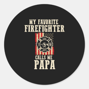 Sticker Rond Le pompier préféré des hommes appelle papa États-U