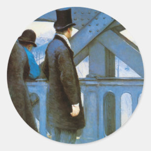 Sticker Rond Le Pont de l'Europe de Gustave Caillebotte