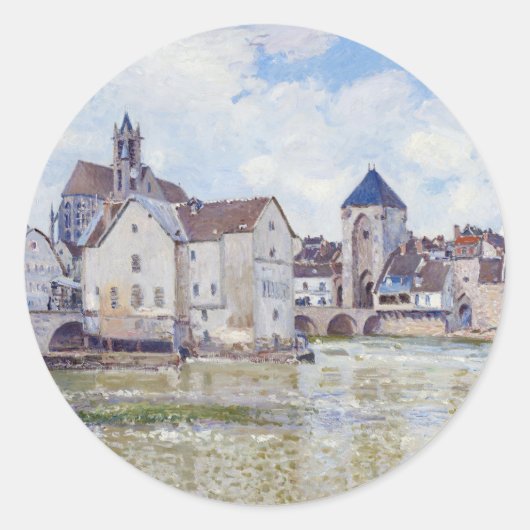 Sticker Rond Le Pont de Moret, Alfred Sisley (Devant)