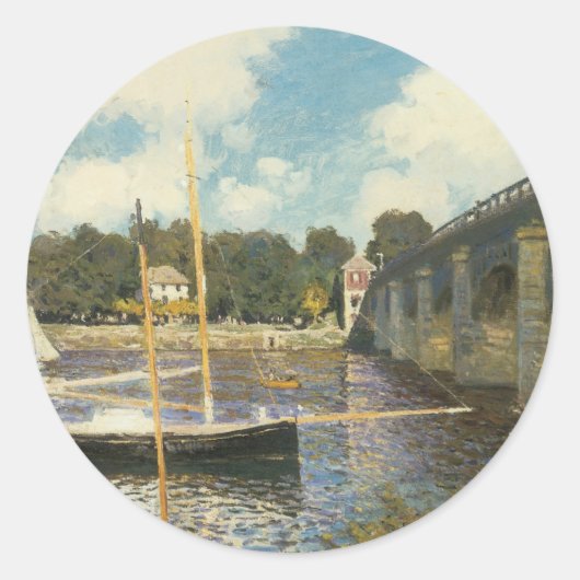 Sticker Rond Le pont routier d'Argenteuil par Claude Monet (Devant)