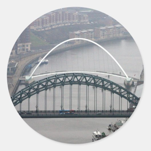 Sticker Rond Le pont Tyne et le pont Millennium (Devant)