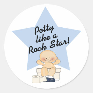 Sticker Rond Le pot aiment une vedette du rock