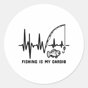 Sticker Rond Le pouls du pêcheur - La pêche est mon coeur