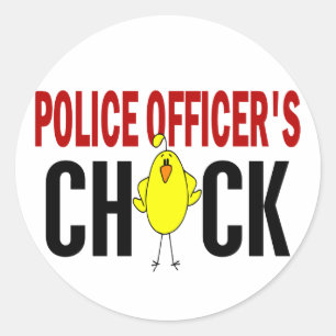 Sticker Rond Le poussin 1 du policier