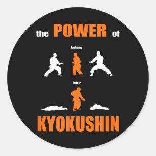 Sticker Rond Le Pouvoir De Kyokushin Fière Karate Design Pour K