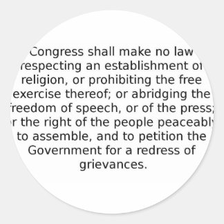 Sticker Rond Le Premier Amendement