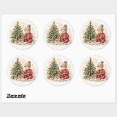 Sticker Rond Le premier Noël de bébé (Feuille)