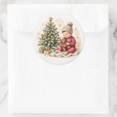 Sticker Rond Le premier Noël de bébé (Sac)