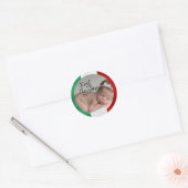 Sticker Rond Le premier Noël du bébé italien (Enveloppe)