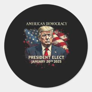 Sticker Rond Le président américain de la démocratie élit Donal