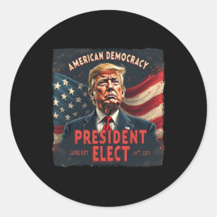 Sticker Rond Le président américain de la démocratie élit Donal