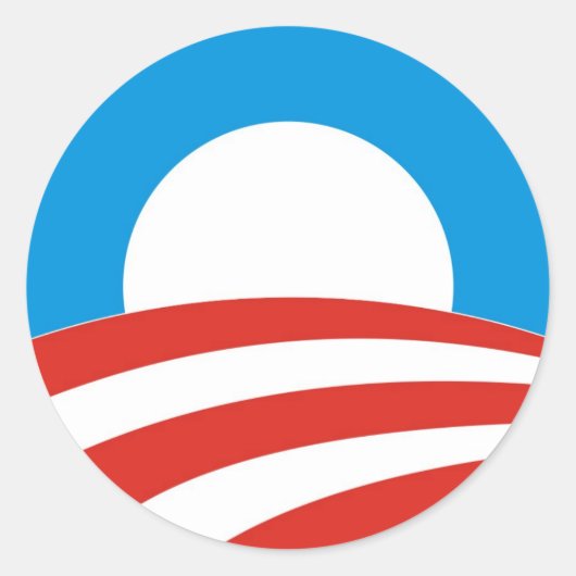 Sticker Rond le président barack obama, logo usa élections 2012 (Devant)