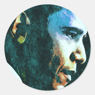 Sticker Rond Le président Barack Obama Vintage