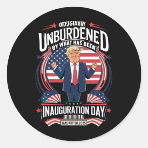 Sticker Rond Le Président Donald Trump 2025 N'A Pas Été Inoccup