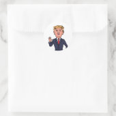 Sticker Rond Le président Donald Trump Discours amusant Caricat (Sac)