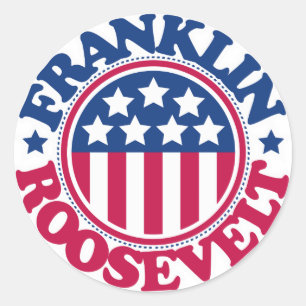 Sticker Rond Le Président Franklin Roosevelt des USA