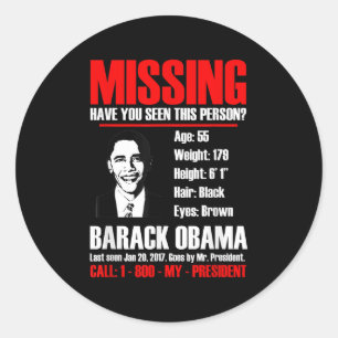 Sticker Rond Le président Obama T Shirt disparu