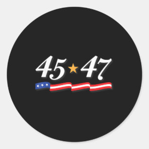 Sticker Rond Le Président Trump 45 47 Chiffres Comme 45e Et 47e