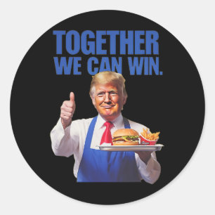 Sticker Rond Le président Trump fait des frites