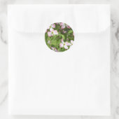 Sticker Rond Le printemps fleurit le bois de chien rose (Sac)