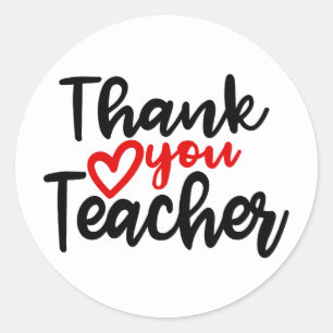 Sticker Rond Le professeur mignon de Merci exprime