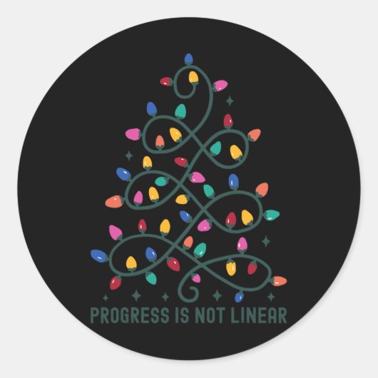 Sticker Rond Le Progrès N'Est Pas Linéaire Spécial Ed Enseignan (Devant)