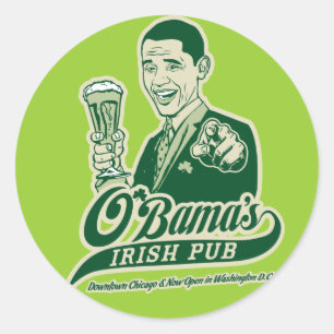 Sticker Rond Le pub irlandais d'Obama