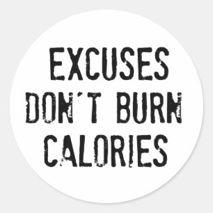 Sticker Rond Le quota de fitness. excuses