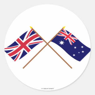 Sticker Rond Le R-U et les drapeaux croisés parAustralie