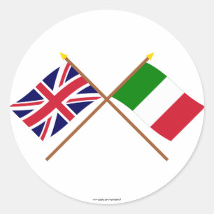Sticker Rond Le R-U et les drapeaux croisés parItalie
