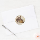 Sticker Rond LE RABBIT ( Jeune Lièvre ) (Enveloppe)